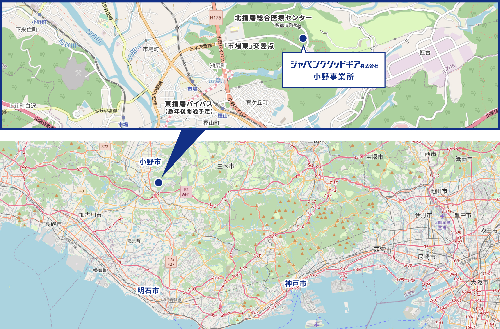 ジャパングリッドギア株式会社　小野事業所地図